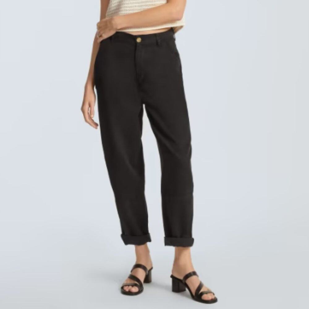 Everlane The TENCEL™ Relaxed Soft Chino Black size 0 NWT FLAW